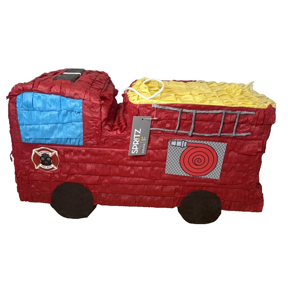 Fire Truck piñata empty Spritz 19x11x8